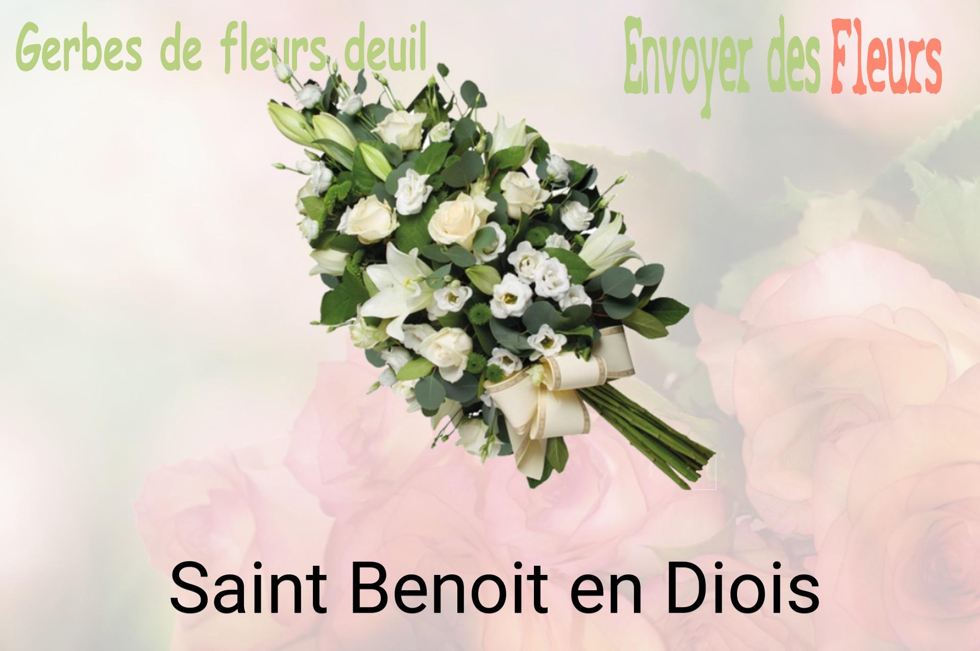 Gerbe de fleurs de deuil livrée à Saint-Benoit-en-Diois